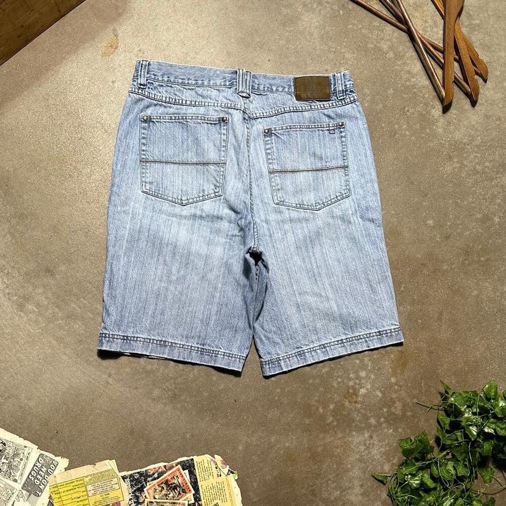 Vintage Y2K Reunion Baggy Jean Shorts Mens 36" Light Wash Baggy Skater Jorts